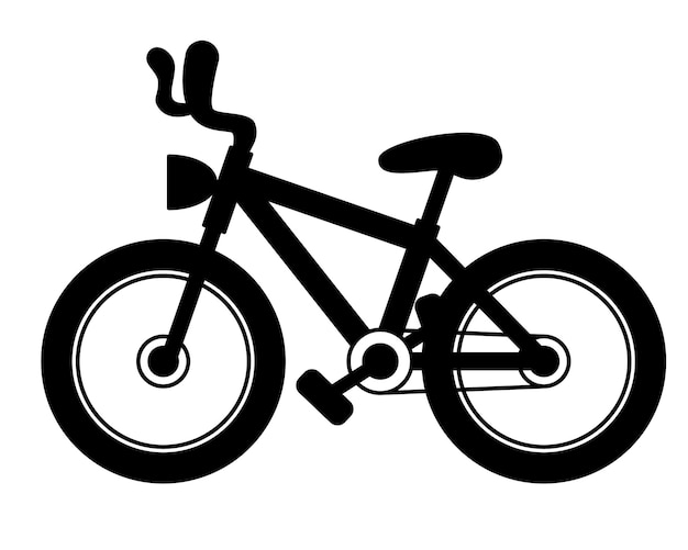 Ilustración de silueta vectorial de bicicletas en blanco y negro.
