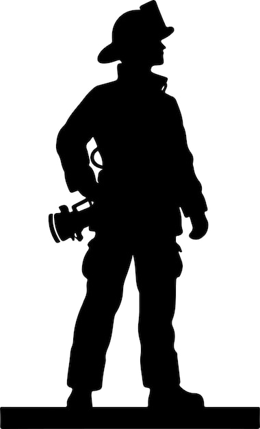 Ilustración de la silueta vectorial de los bomberos en pose