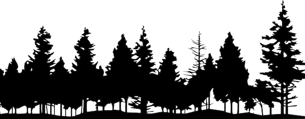 Ilustración de la silueta vectorial del bosque 11