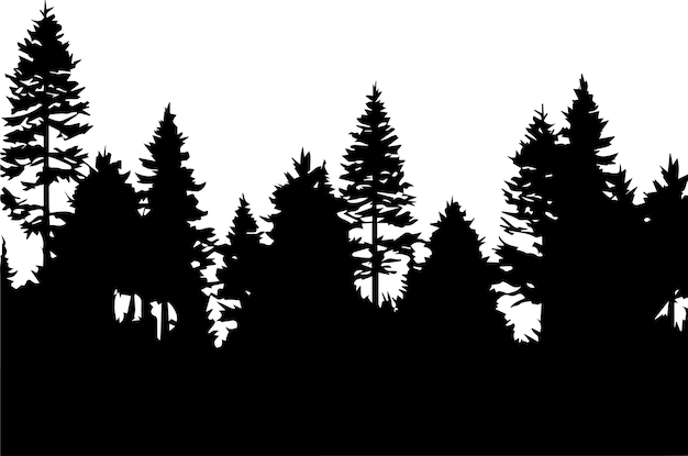 Ilustración de la silueta vectorial del bosque 2
