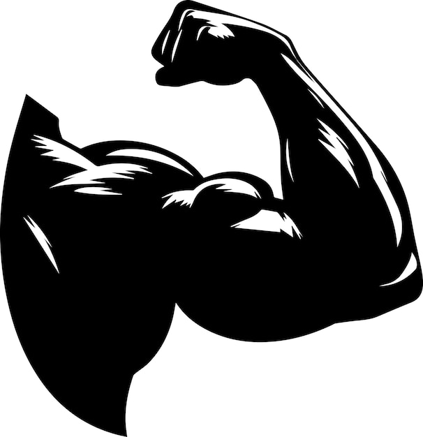 Ilustración de la silueta vectorial de un brazo muscular 7