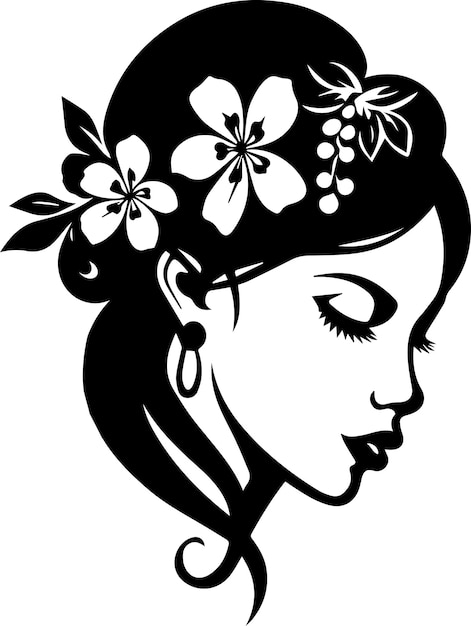 Ilustración de la silueta vectorial de la cara de la mujer 8