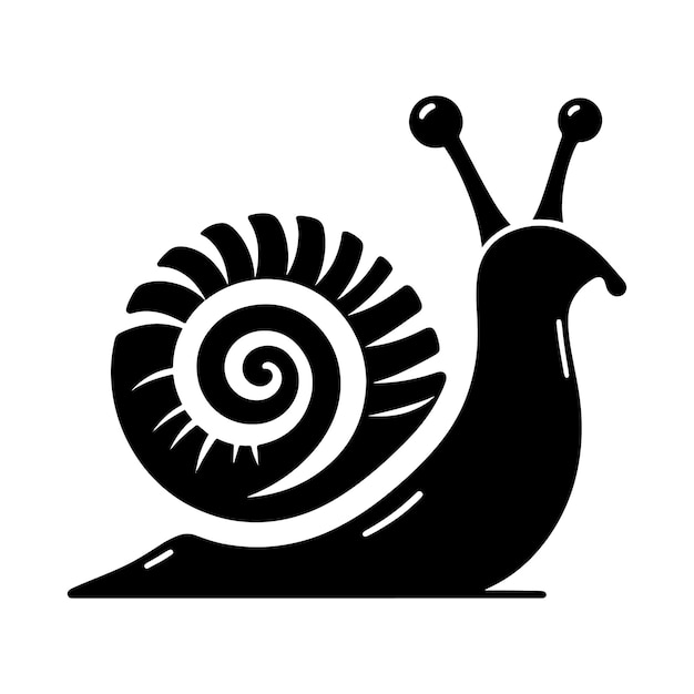 Ilustración de la silueta vectorial del caracol