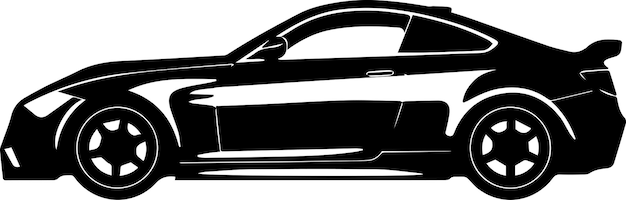 Ilustración de la silueta vectorial del coche color negro 19
