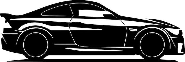 Vector ilustración de la silueta vectorial del coche color negro 4