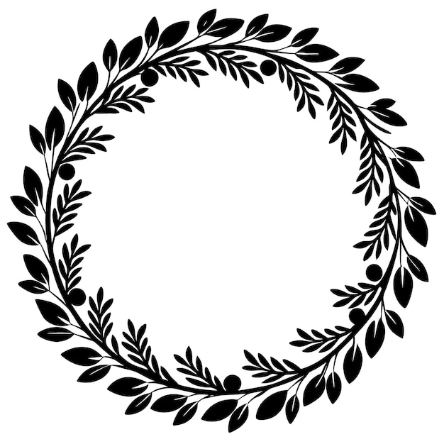 Ilustración de la silueta vectorial de la corona de Navidad