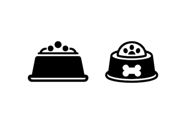 Ilustración de la silueta vectorial del cuenco de mascotas aislada en fondo blanco