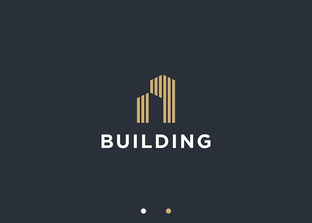 Ilustración de la silueta vectorial del diseño del logotipo del edificio
