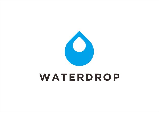 Ilustración de silueta vectorial de diseño de logotipo de gota de agua