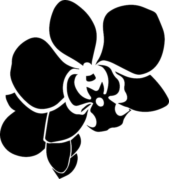 Ilustración de la silueta vectorial de la flor de la orquídea