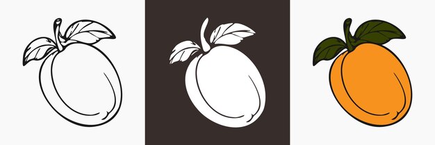 Ilustración de la silueta vectorial de la fruta del mango