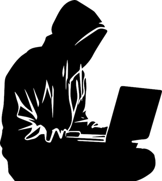Ilustración de la silueta vectorial del hacker 13