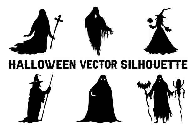 Ilustración de la silueta vectorial de Halloween La silueta vectoria de Halloween de Ghoulish
