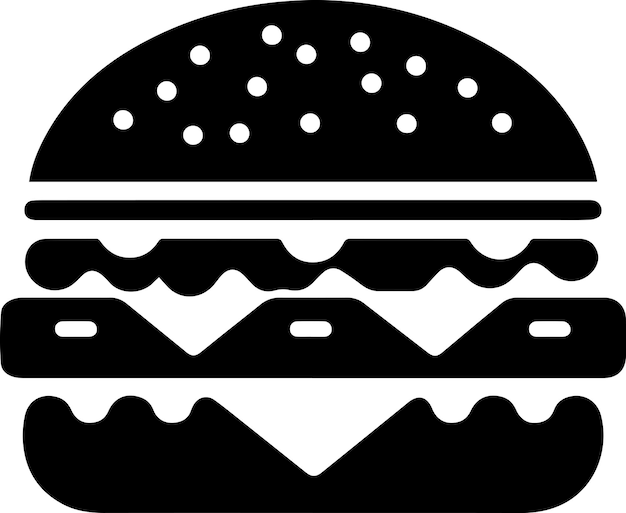 Ilustración de la silueta vectorial de la hamburguesa 14