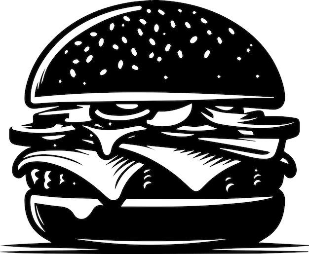 Vector ilustración de la silueta vectorial de la hamburguesa 7