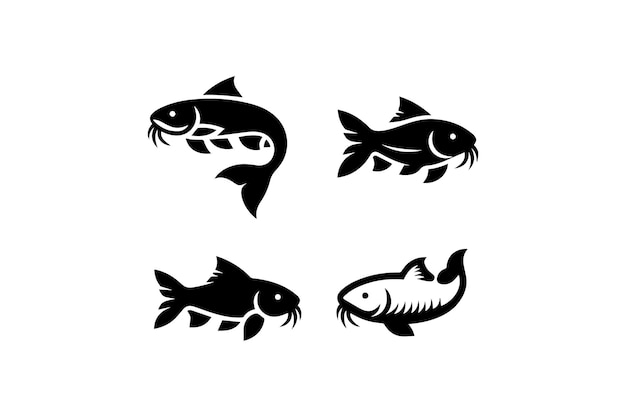 Ilustración de la silueta vectorial del icono del bagre