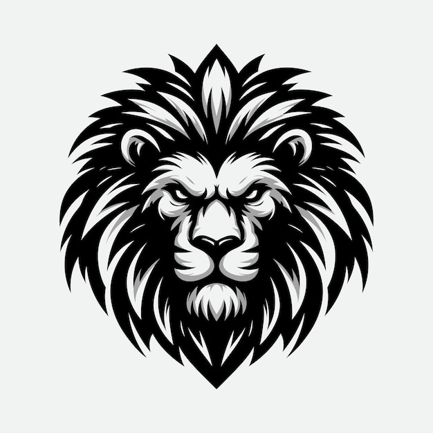 Ilustración de la silueta vectorial del icono de la cabeza de león