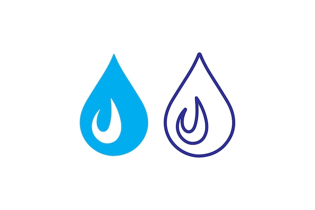Ilustración de la silueta vectorial del icono de la gota de agua