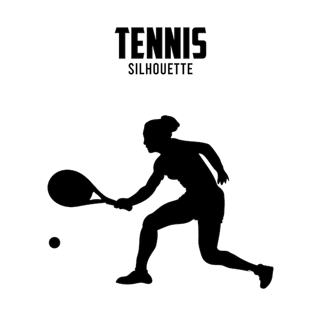 Ilustración de silueta vectorial de jugador de tenis aislado en fondo blanco deporte de tenis