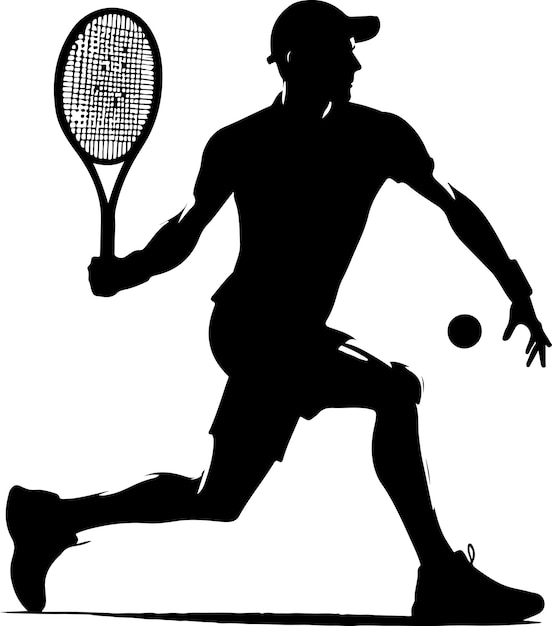 Vector ilustración de la silueta vectorial del jugador de tenis vectorial