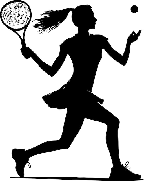 Ilustración de la silueta vectorial del jugador de tenis vectorial