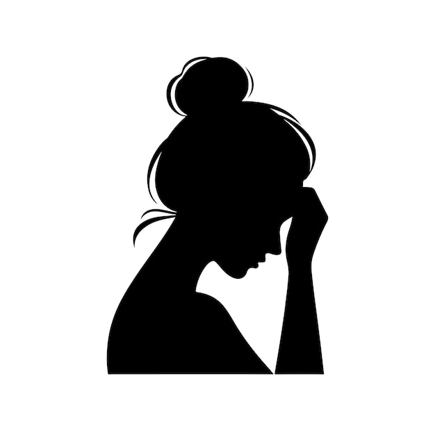 Ilustración de la silueta vectorial de una mujer molesta