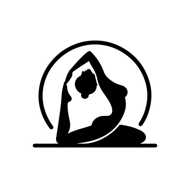 Ilustración de silueta vectorial de mujeres haciendo yoga