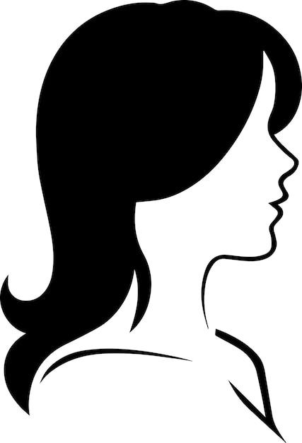 Ilustración de silueta vectorial de perfil de mujer 17