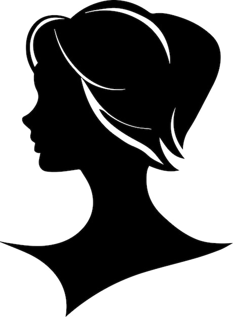 Ilustración de silueta vectorial de perfil de mujer 26