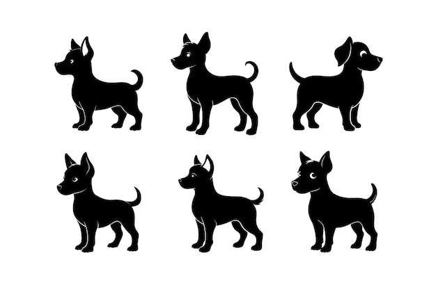 Ilustración de la silueta vectorial del perro bebé rufus