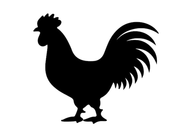 Ilustración silueta vectorial de pollo de pollo Ilustración silhueta vectoria de pollo