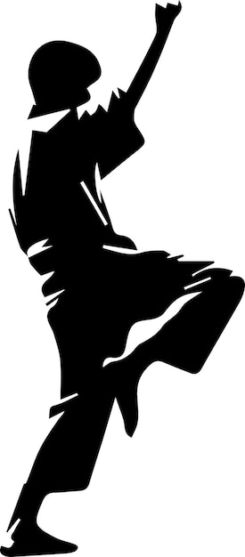 Ilustración de la silueta vectorial de la pose del hombre de kung fu 10