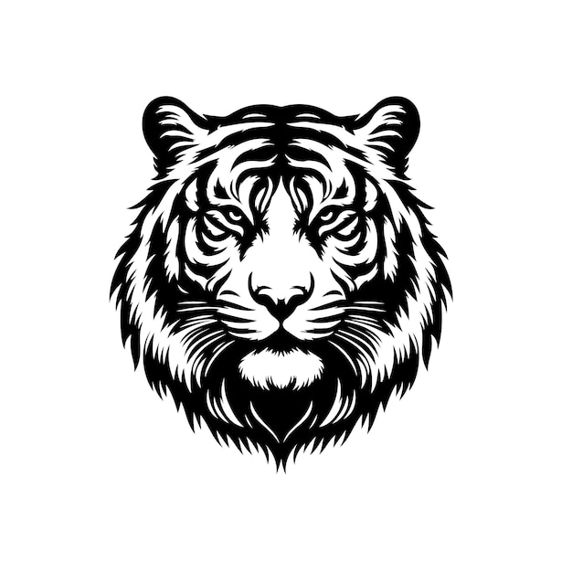 Ilustración de la silueta vectorial del tigre