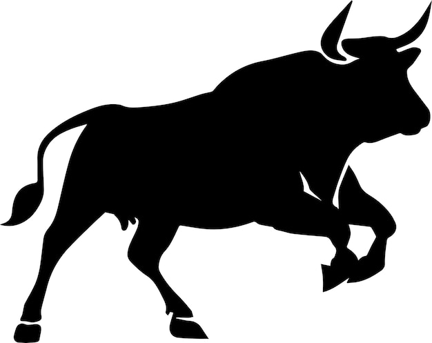 Vector ilustración de la silueta vectorial de la vaca en color negro