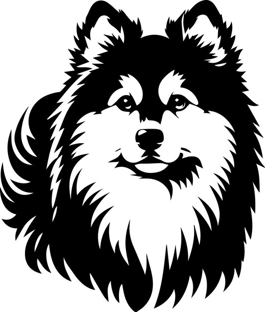 Ilustración de la silueta vectorial de Yakutian Laika en color negro 10