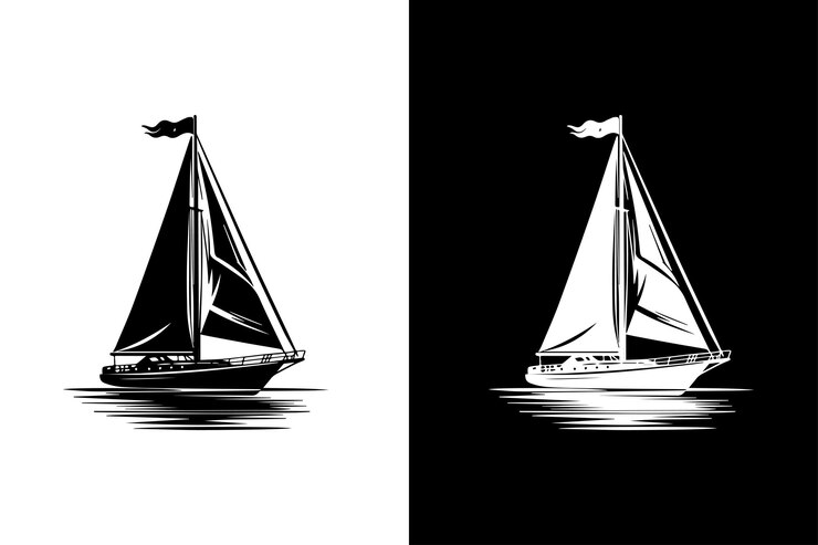 Ilustración de la silueta de un velero