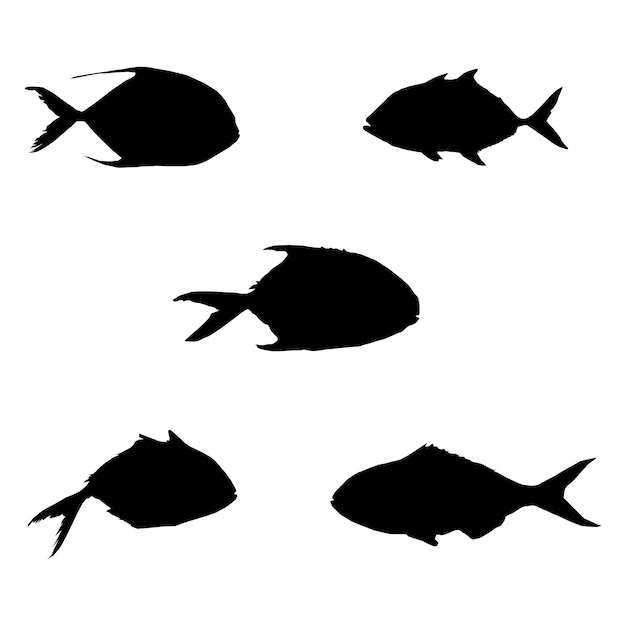 Ilustración de siluetas de peces Colección Siluetas de peces Vector libre