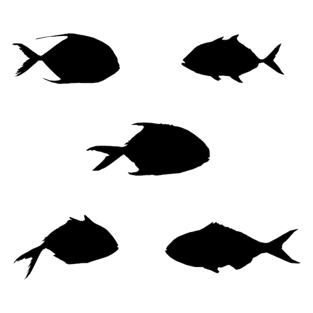 Vector ilustración de siluetas de peces colección siluetas de peces vector libre