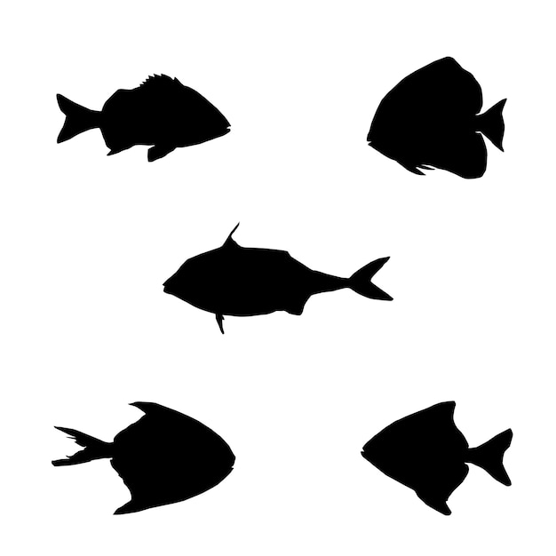 Vector ilustración de siluetas de peces colección siluetas de peces vector libre