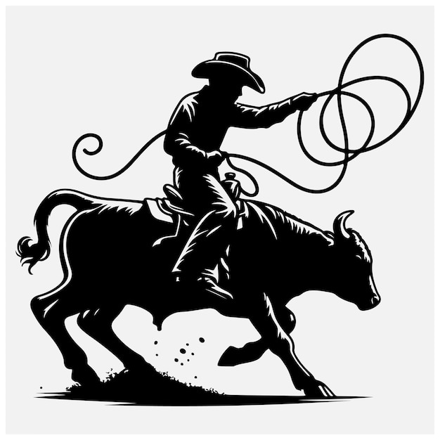 Ilustración de las siluetas vectoriales de la cuerda de ternero