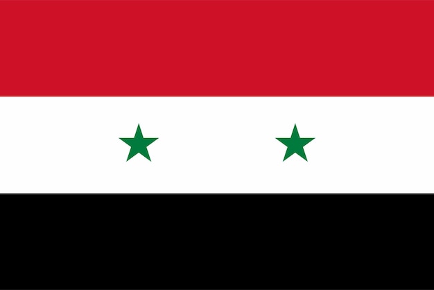 ilustración simbólica de la bandera siria roja, blanca y negra