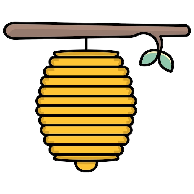 Ilustración de símbolo aislado vectorial del icono de color del panal de miel