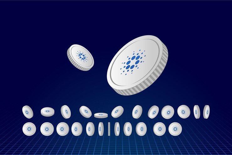 Vector ilustración del símbolo cardano signo ada aislado en fondo blanco icono de criptomoneda dinero