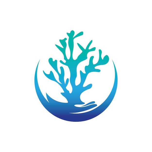 Ilustración de símbolo de diseño de logotipo de icono de corales