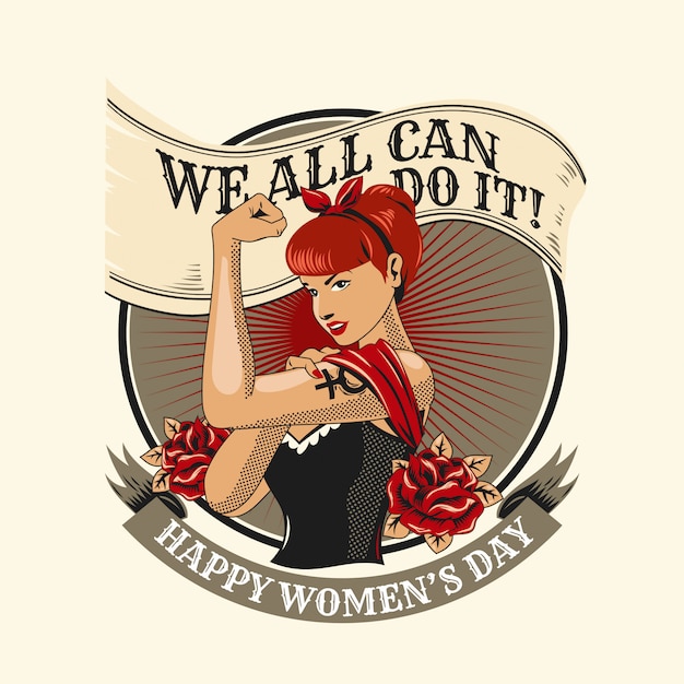 Ilustración de símbolo feminista de las mujeres