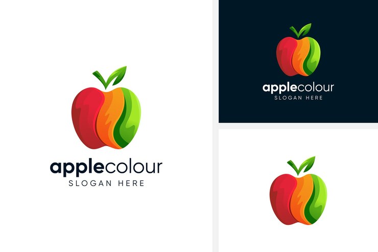 Ilustración de símbolo de icono de vector de diseño de logotipo de Apple