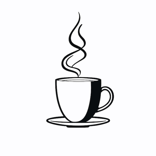 Ilustración del símbolo de imágenes prediseñadas del logotipo de la taza de café