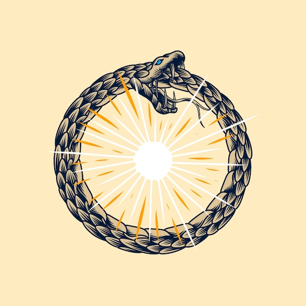 Vector ilustración del símbolo de ouroboros