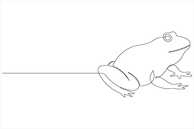 Ilustración del símbolo de la rana del día mundial de los animales vector de arte continuo de una línea