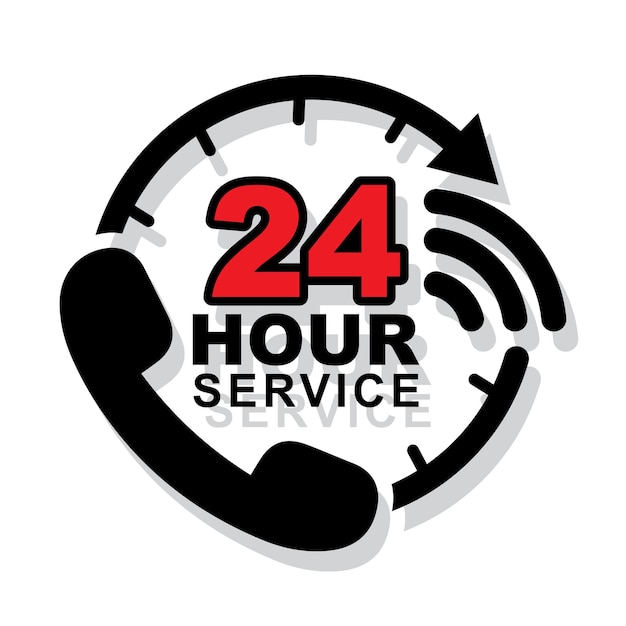 Ilustración del símbolo de servicio de 24 horas